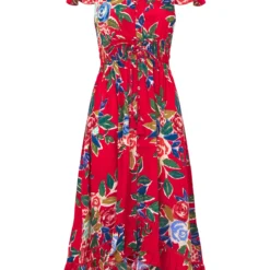 JOE BROWNS Rose Floral Ruffle Hem Dress 18 10 JOE BROWNS Rose Floral Ruffle Hem Dress 18 -Chic Elixir Sales Store tuc144416267 Red R Z002A