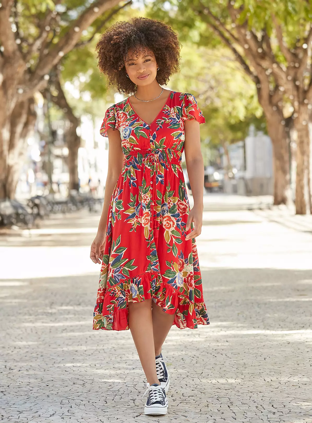 JOE BROWNS Rose Floral Ruffle Hem Dress 18 3 JOE BROWNS Rose Floral Ruffle Hem Dress 18