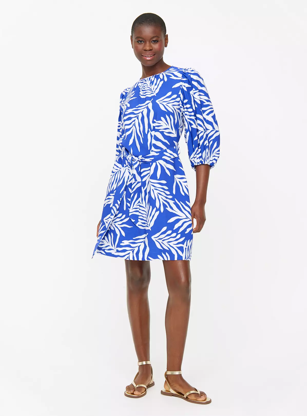 Blue Leaf Print Shift Dress 24 5 Blue Leaf Print Shift Dress 24 - Image 3