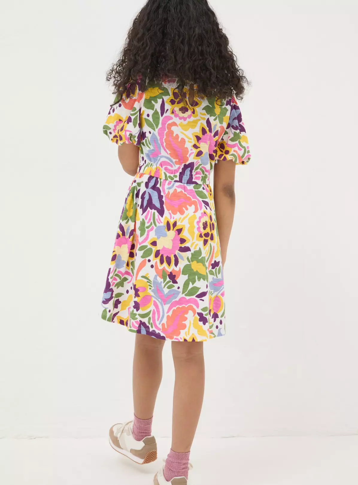 FATFACE Art Floral Jersey Printed Dress 3-4 Years 4 FATFACE Art Floral Jersey Printed Dress 3-4 Years - Image 2