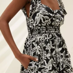 FATFACE Dahlia Botanical Midi Dress 24 -Chic Elixir Sales Store tuc144503803 Black R Z003A