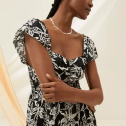 FATFACE Dahlia Botanical Midi Dress 24 -Chic Elixir Sales Store tuc144503803 Black R Z004A