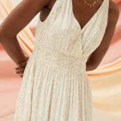 FATFACE Ivy Foil Maxi Dress 18 -Chic Elixir Sales Store tuc144503889 Ivory R Z003A 1