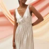 FATFACE Mimosa Metallic Maxi Dress 20 -Chic Elixir Sales Store tuc144503951 Silver R Z003A