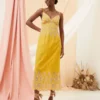 FATFACE Daisy Broderie Midi Dress 22 -Chic Elixir Sales Store tuc144504443 Yellow R Z001A 1