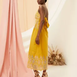 FATFACE Daisy Broderie Midi Dress 22 -Chic Elixir Sales Store tuc144504443 Yellow R Z002A 1