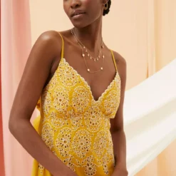 FATFACE Daisy Broderie Midi Dress 6 -Chic Elixir Sales Store tuc144504443 Yellow R Z003A