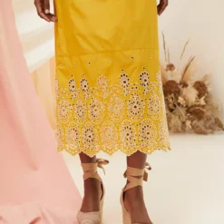 FATFACE Daisy Broderie Midi Dress 22 -Chic Elixir Sales Store tuc144504443 Yellow R Z005A 1