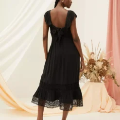 FATFACE Hibiscus Lace Midi Dress Black 18 -Chic Elixir Sales Store tuc144504742 Black R Z002A