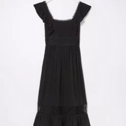 FATFACE Hibiscus Lace Midi Dress Black 18 -Chic Elixir Sales Store tuc144504742 Black R Z006A