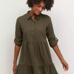 KAFFE Naya Dress 10 -Chic Elixir Sales Store tuc144631004 Green R Z001A